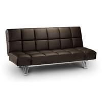 Manhattan Faux Leather Sofabed Brown