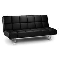 Manhattan Faux Leather Sofabed Black
