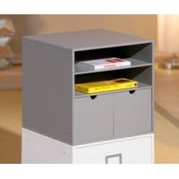 maxim shelving unit in grey one shelf 2 drawers for office