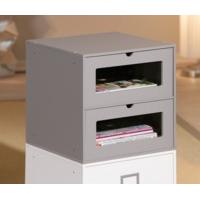 maxim shelving unit in grey two drawes for home and office