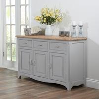 Marco Wooden Sideboard In Acacia And Grey With 3 Doors