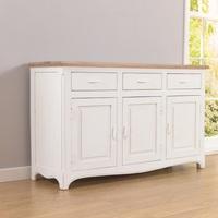 Marco Wooden Sideboard In Acacia And Ivory With 3 Doors