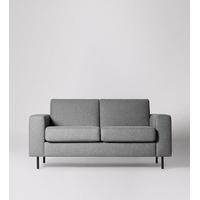 Malvern Two-Seater Sofa in Light Grey Wool, Black Feet