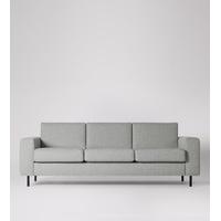 Malvern Three-Seater Sofa in Alaska Weave, Black Feet