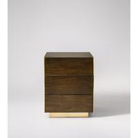 Marcus bedside table in mango wood & brass