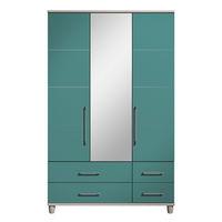 marlena 3 door mirrored gents wardrobe elm and teal