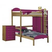 maximus l shape high sleeper set 2 antique and fuchsia