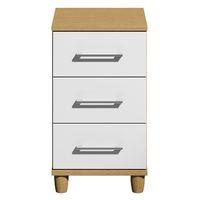 Marlena 3 Drawer Narrow Chest Oak and White