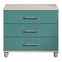 Marlena 3 Drawer Wide Chest Elm and Teal