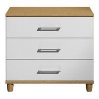 marlena 3 drawer wide chest oak and white