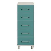 marlena 5 drawer narrow chest elm and teal