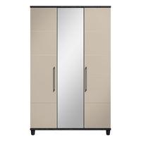 Marlena 3 Door Mirrored Wardrobe Black and Pale Grey