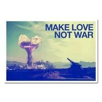 Make Love Not War Peace Poster White Framed - 96.5 x 66 cms (Approx 38 x 26 inches)