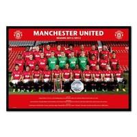 Manchester United Team Photo 13/14 Poster Black Framed - 96.5 x 66 cms (Approx 38 x 26 inches)