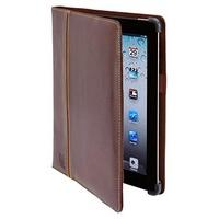 Maroo - Leather Folio Case for iPad 2/3/4 with Bumper Protection and Stand - Saddle Brown