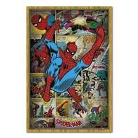 Marvel Comics Spider-man Retro Poster Oak Framed - 96.5 x 66 cms (Approx 38 x 26 inches)