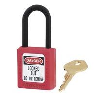 masterlock lockout padlock plastic shackle 38mm mlks406red