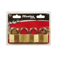 Master Lock 140EURQNOP 40mm Brass Padlocks Four Pack Keyed Alike