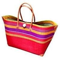 Madagascar Raffia Red Beach Basket