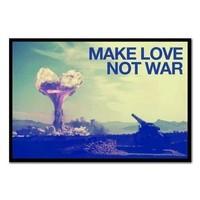 Make Love Not War Peace Poster Black Framed - 96.5 x 66 cms (Approx 38 x 26 inches)