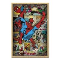 Marvel Comics Spider-man Retro Poster Beech Framed - 96.5 x 66 cms (Approx 38 x 26 inches)