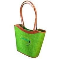 Madagascar Valy Raffia Lime Green Handbag