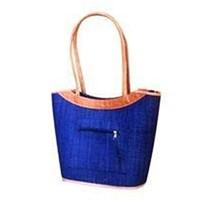 Madagascar Valy Raffia Navy Handbag