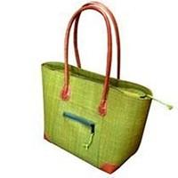 Madagascar Large Vero Raffia Olive Green Handbag