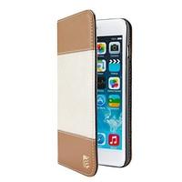 maroo leather wallet case for iphone 66s plus light brownwhite