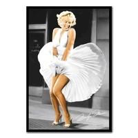 Marilyn Monroe Seven Year Itch Dress Poster Black Framed - 96.5 x 66 cms (Approx 38 x 26 inches)