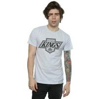 majestic mens nhl la kings logo t shirt small heather grey