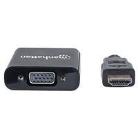 Manhattan HDMI - VGA - cable interface/gender adapters (HDMI, VGA, Micro-USB, Male/female, Gold, Black, Aluminium, Mylar, Thermoplastic)