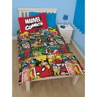 Marvel Comics Kids Defenders Reversible Single Duvet Cover Bedding Set (Single Bed) (Red/Yellow)