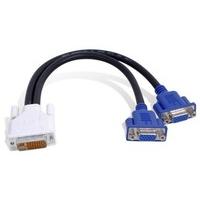 Matrox DVI-I - HD15 - video cable adapters (DVI-I, 2 x VGA (D-Sub), Male, Male/Female, Female, Black)