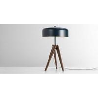 madison table lamp navy blue and dark wood