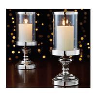 Manhattan Hurricane Lamps (2) - Half Price Offer*, Zinc/Glass