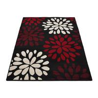 Maestro Floral Rug Black/Red 60x110cm