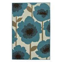 Maestro Bold Floral Rug Teal 80 x 150cm