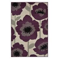 maestro bold floral rug plum 60 x 200cm