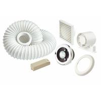 Manrose 4" Chrome Showerlite/Fan Kit