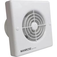 Manrose 4.8W Quiet Axial Bathroom Extractor Fan with Pullcord Switch