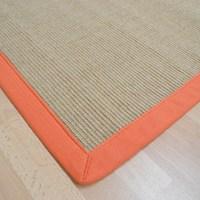 Malmo Natural Linen with Orange Border Sisal Rug 240x340