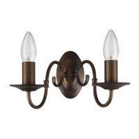 Manning Curled Bronze Effect Double Wall Light