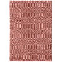 madison red geometric cotton wool rug