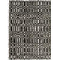 madison black geometric cotton wool rug