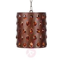 Madras hanging light in rusty brown/amber