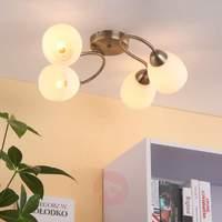 Mael - 4-bulb ceiling light in antique brass