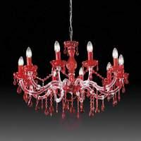 Magnificent VIENNA PLUS chandelier, 10-light, red