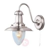 Maritime Fisherman wall light, satin silver