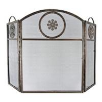 Manor Medallion 3 Fold Fireguard, Medallion 3 Fold, Antique Copper